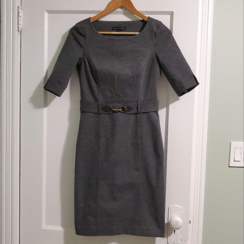 Banana Republic size 0 belted 3/4 sleeve boatneck shift dress